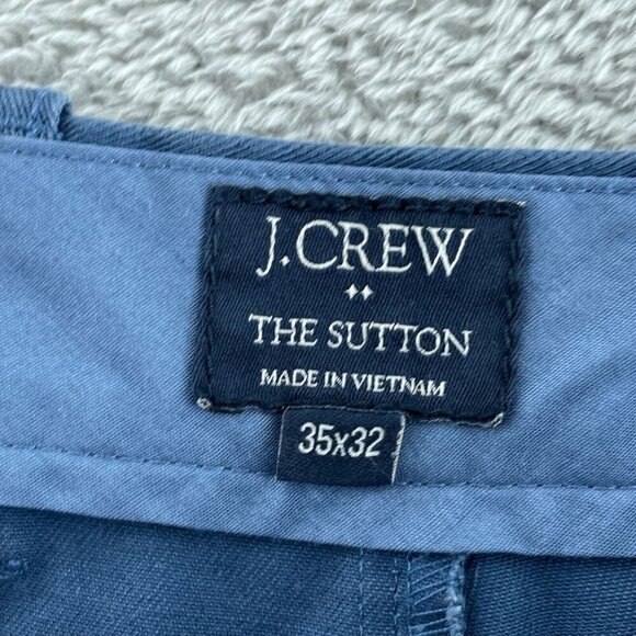 J.Crew The Sutton Mens 35x32 Blue Cotton Pants 3316 - Picture 3 of 10